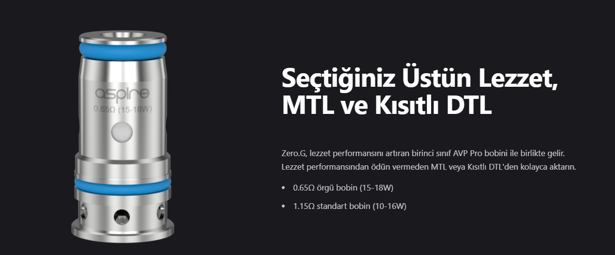 Aspire Zero G Pod Kit 1500 Mah